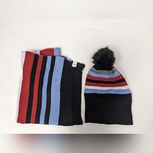 Vera Bradley Red White and Blue Winter hat scarf set